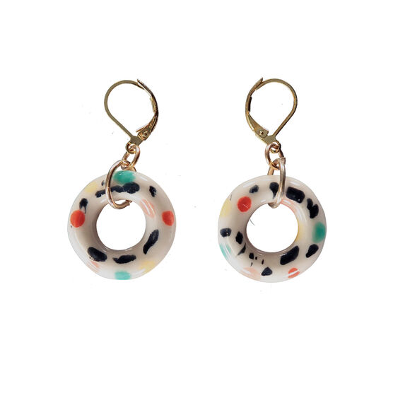 Ceramic Gelateria doughnut hoop earrings