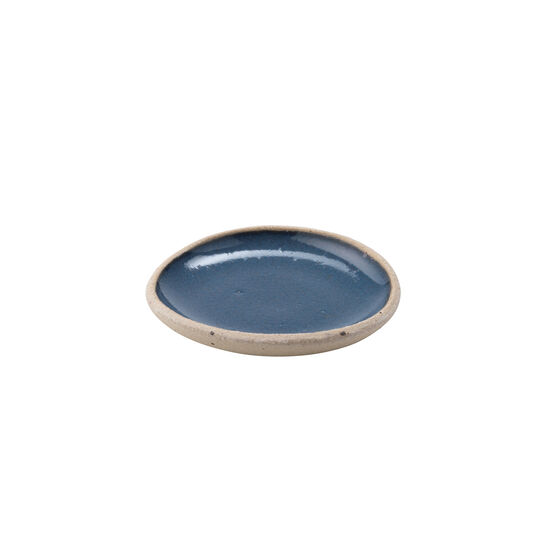 Blue ceramic salt bowl