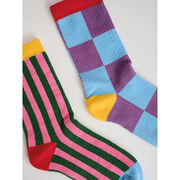 Lazy Oaf mismatched checks and stripes socks