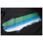 Close up of painted green, blue and white stroke