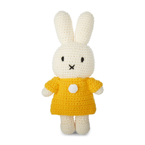 Miffy crochet toy with yellow dress
