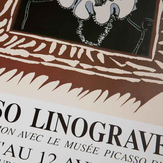 Picasso Linograveur 1992 rare vintage poster