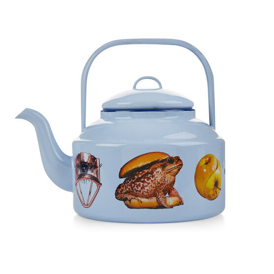 Blue enamel kettle