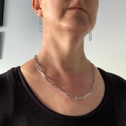 Paperclip silver necklace
