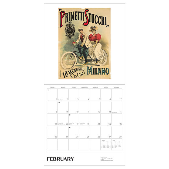 Bicycles Vintage Posters 2026 wall calendar