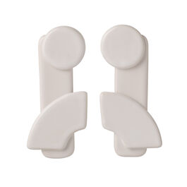 Ceramic Abstractions white earrings