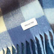 Navy check wide scarf