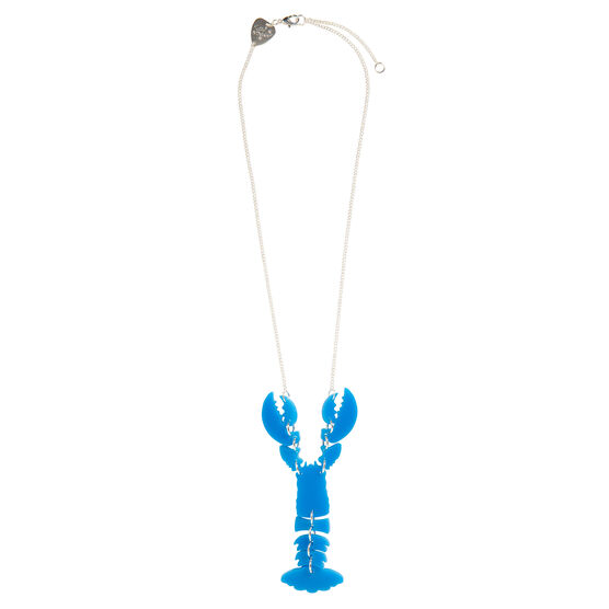 Blue lobster necklace