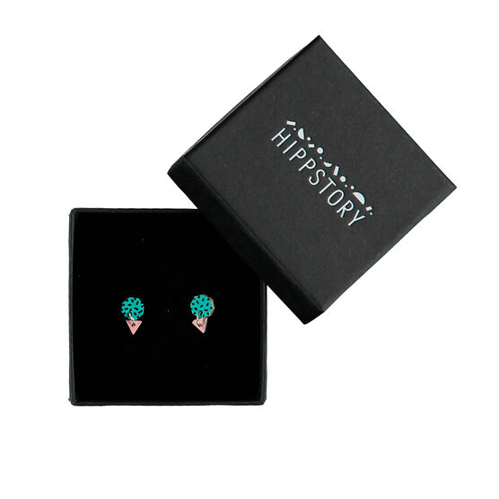 Poptagon turquoise and rose earrings