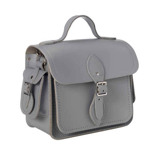 Light grey leather Cambridge camera bag