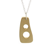 Recycled brass pendant short necklace