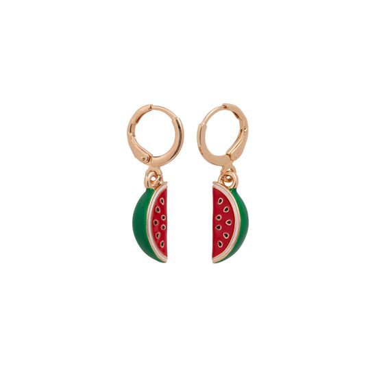 Watermelon huggie hoop earrings