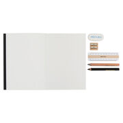 Black notebook and stationery set
