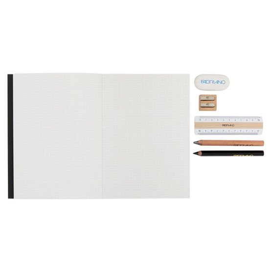 Black notebook and stationery set
