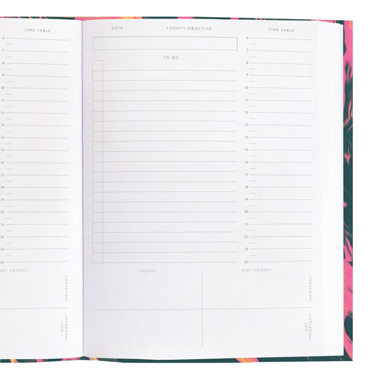 Pink marble day planner notebook