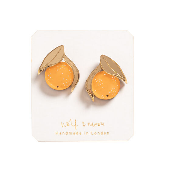 Orange stud earrings