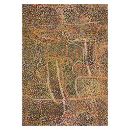 Emily Kam Kngwarray Alhalker - Old Man Emu with Babies shelf print