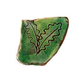 Christine Binnie Oak Leaves ceramic brooch
