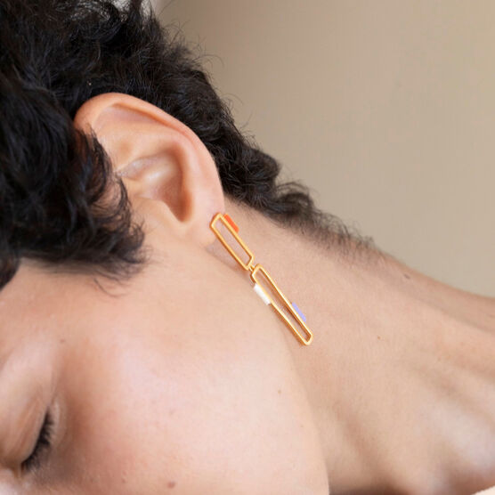 Tremelia enamel drop earrings