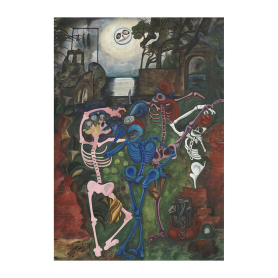 Edward Burra Dancing Skeletons shelf print
