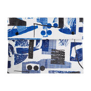 Laura Slater large cobalt blue leather clutch bag