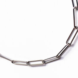 Paperclip silver necklace