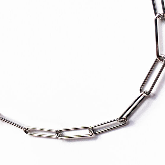 Paperclip silver necklace