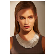 Brigitte silver leather necklace