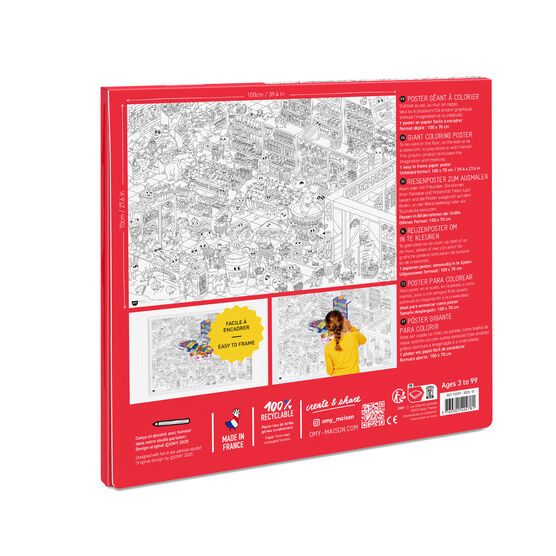 Supermarket giant colouring poster