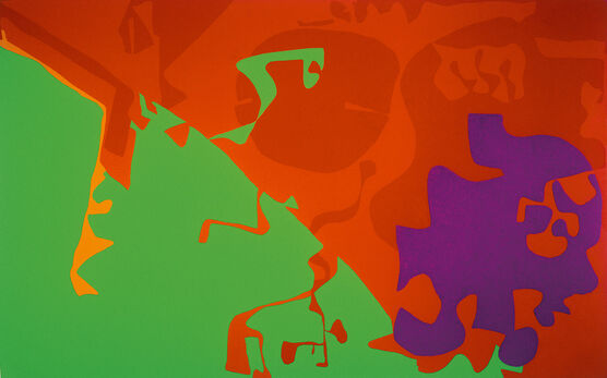 Patrick Heron: Big Complex Diagonal with Emerald and Reds