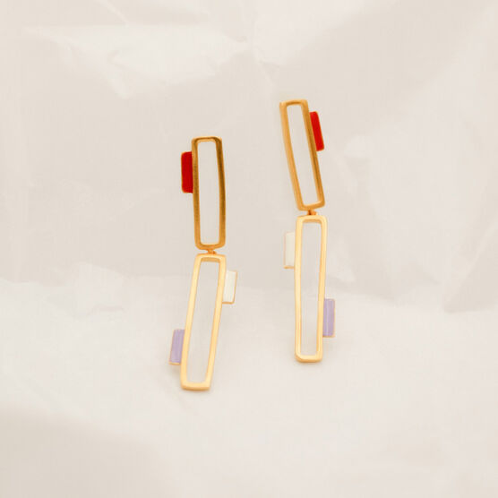 Tremelia enamel drop earrings