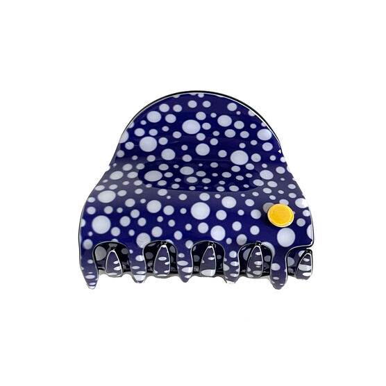 Blue and white dot claw clip