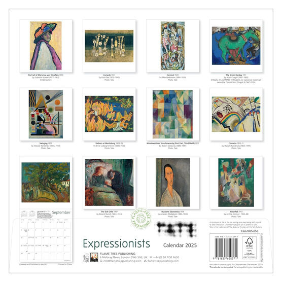 Expressionists 2025 Tate wall calendar