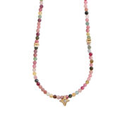 Pink stone star necklace