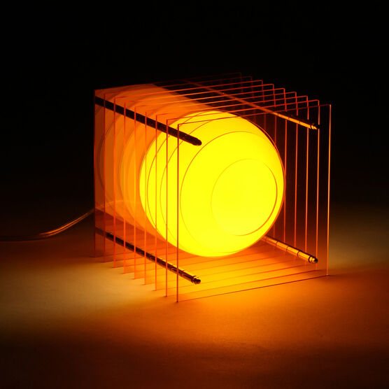 Lop small square orange lamp