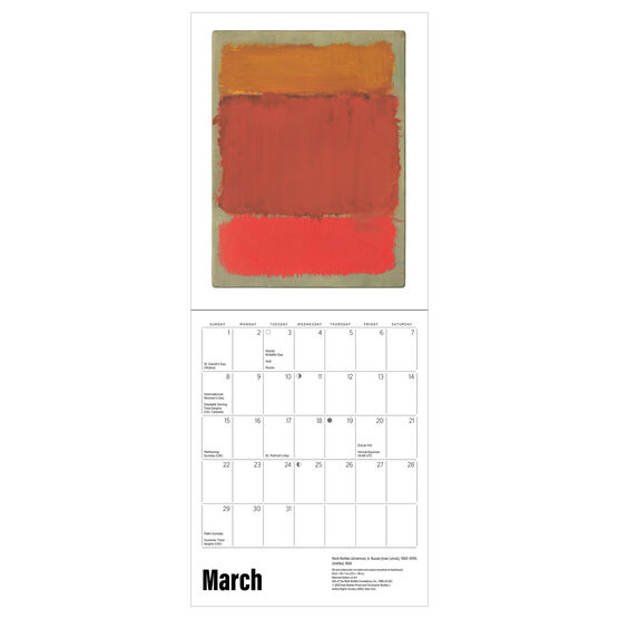 Mark Rothko 2026 mini wall calendar