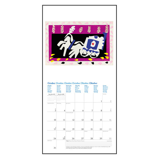Henri Matisse 2022 Wall Calendar | Books | Tate Shop | Tate