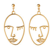 Wink face earrings