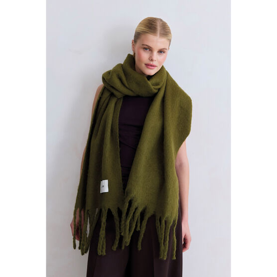 Green wide scarf