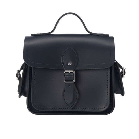 Navy leather Cambridge camera bag