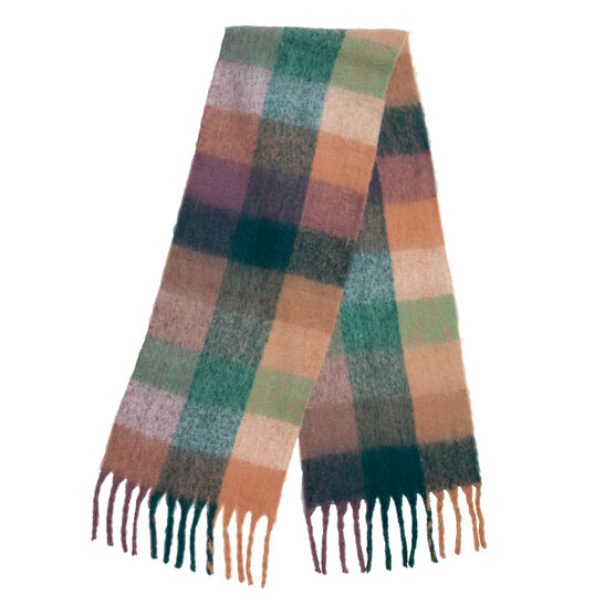 Dusky Lilac checked wide scarf