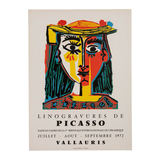 Linogravures de Picasso 1972 rare vintage poster