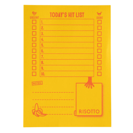 Yellow Hit List notepad