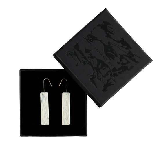 Recycled bar earrings