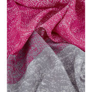 Grey & pink silk scarf