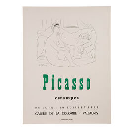 Picasso Estampes Galerie de la Colombe 1959 rare vintage poster