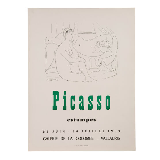 Picasso Estampes Galerie de la Colombe 1959 rare vintage poster