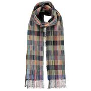 Multicolour waffle wool scarf