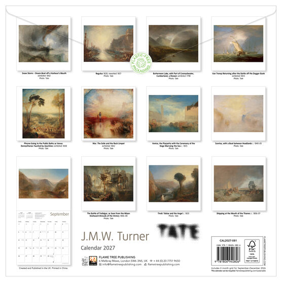 Tate: J.M.W. Turner Calendar 2027