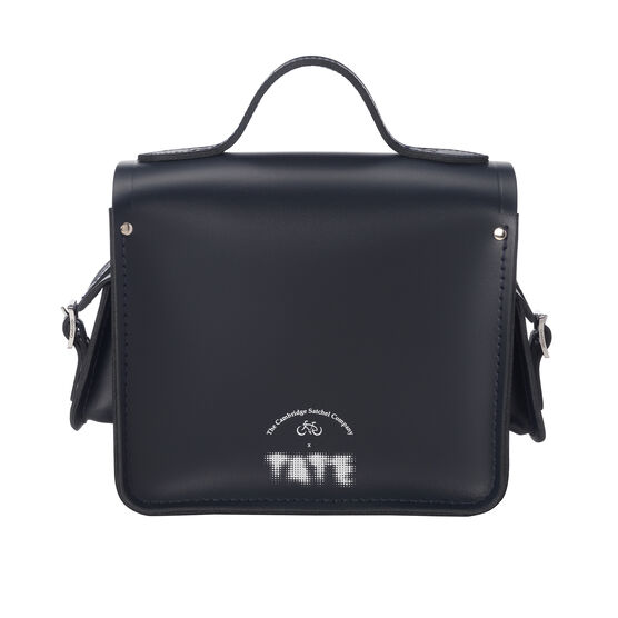 Navy leather Cambridge camera bag